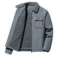 thumbnail image 6 of Men's Casual Multi-Pocket Suede Fleece-lined Jacket Zipper Lapel Top - Soft Interior for Autumn Winter Workwear, Outdoor Errands, and Festive Seasons,Gray,L, 6 of 6