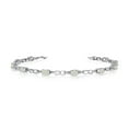 thumbnail image 1 of 10K White Gold Oval Opal and Diamond Link Bracelet, 1 of 3