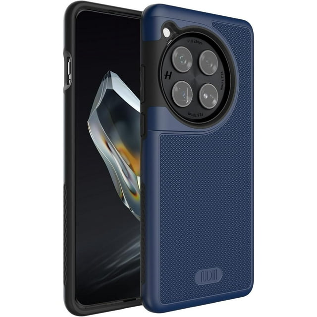 TUDIA MergeGrip Oneplus 12 Étui 5G 2024 Double Couche Robuste Résistant - Bleu Indigo
