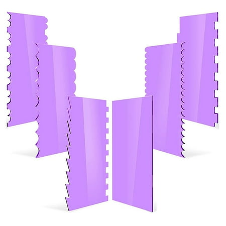 

HOTYA 6 Packs Cake Scrapers Cakes Decorating Comb and Icing Scraper Smoother Cream Buttercream Fondant Edge Smoothing Polisher