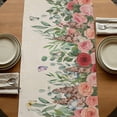 thumbnail image 5 of Table Runners 70 Inches Long Dress Scarves, Watercolor Roses Farmhouse Coffee/Dining/Kitchen Table Decor, Holiday Table Runner, Spring Flowers Leaves Butterflies Beige 13x70 Inch, 5 of 9