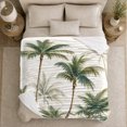 thumbnail image 5 of Misty Palm Trees with Soft Green Fronds, Calming Coastal Style for Beach Lovers, Quiet Island Grove and Housewarming Gift, Soft Flannel Blanket for Bedroom and Sunroom, Home Decor, 5 of 9