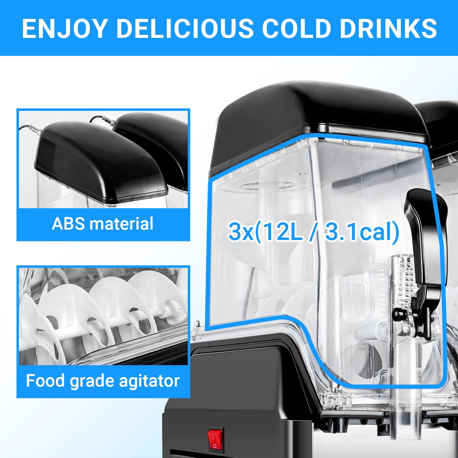 LEEVOT Commercial Slushy Machine 36L Slush Smoothies Maker slushy machine maker