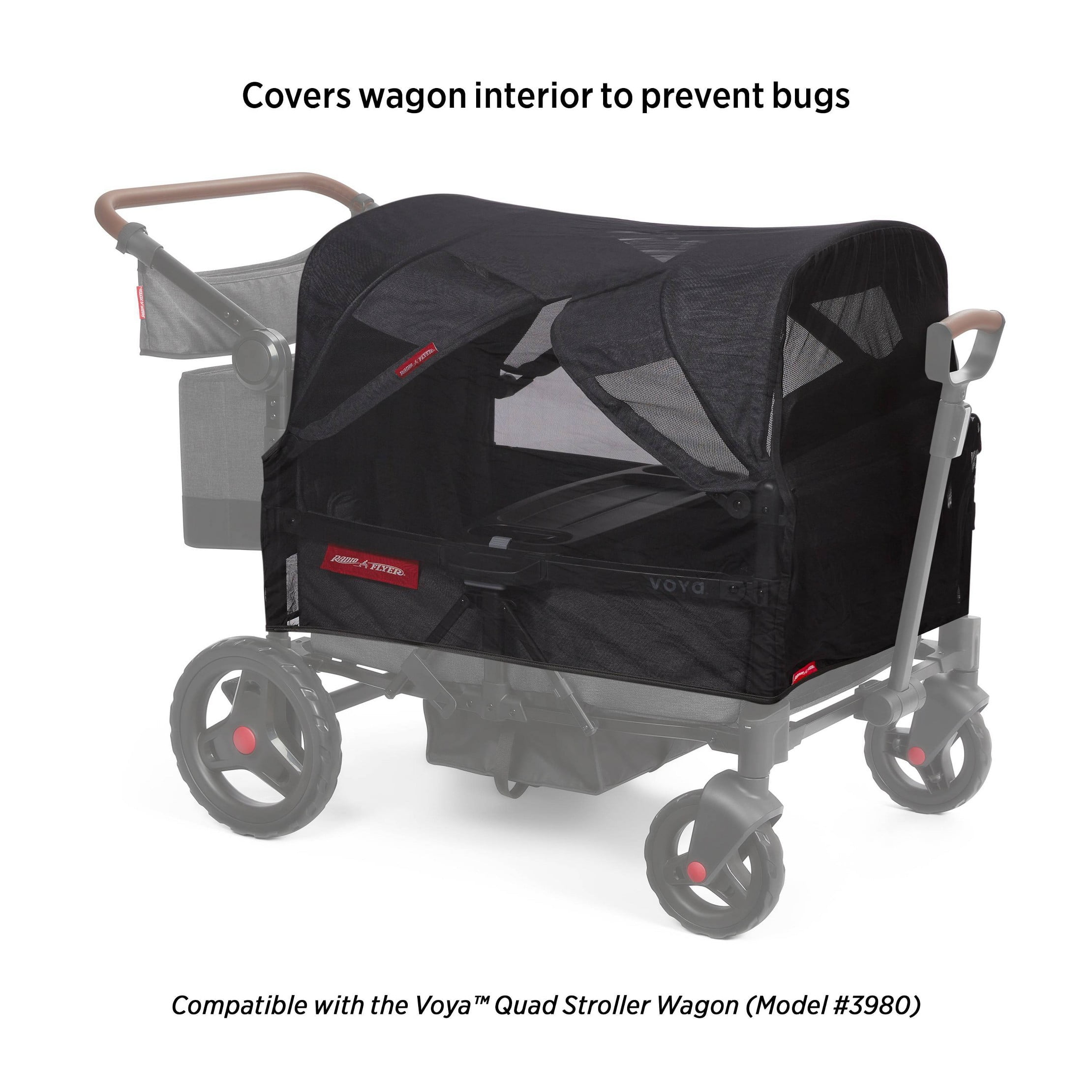 Mosquito Mesh with Bag for Voya Quad Stroller Wagon - Black