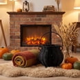 thumbnail image 1 of AZXY Halloween Decorations Black Wicker Witch Cauldron Basket, Handwoven Rattan Storage Bucket with Handle for Porch Entryway Mantel Indoor Outdoor Home Halloween Party Tabletop Decor, 1 of 1