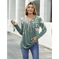 thumbnail image 4 of Zeagoo Womens Tops Dressy Casual Beach Vacation Clothes for Women Business Casual Long Shirts V Neck Tee Shirt Ladies Top and Blouses Ethnic Style, 4 of 7