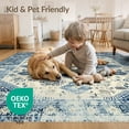 thumbnail image 4 of ODIKA 2'x3' Washable Doormat Non-Slip, Low Pile Vintage Distressed Medallion Diamond Lattice Geometric Border for Entryway, Kitchen, Laundry Room, 4 of 7