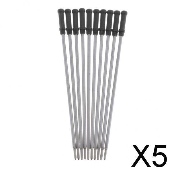 5x10 unids/pack Recargas de Bolígrafo de Metal tinta bolígrafo reemplazo negro 5 piezas