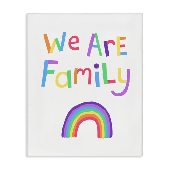 Stupell Industries Contemporary We Are Family Rainbow Canvas Art, 16 x 20, by Carla Daly