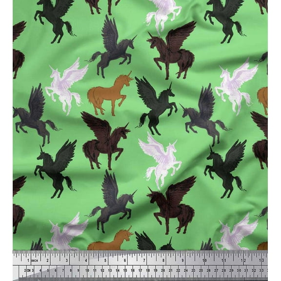 Soimoi Cotton Duck Fabric Unicorn Animal Fabric Prints by Yard 42 Inch Wide
