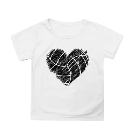 Ruiwill 4Th Of July Toddler Girls T-Shirts Size 6-7 Years Love Heart Print Short Sleeve Crew Neck Summer Tshirts Patriotic Breathable Girl Tops White