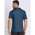 thumbnail image 3 of DARING DIVA Men's Button Down Point Collar Short Sleeve Business Dress Shirt M Dark Blue, 3 of 7