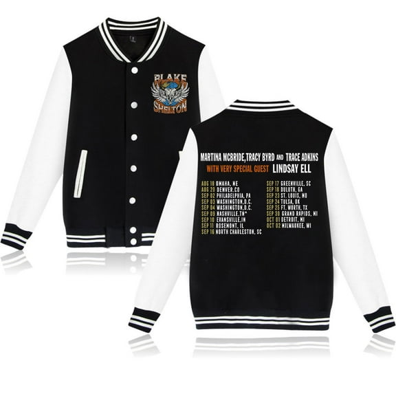 Blake Shelton Neutral retro hip-hop fashionable long sleeved baseball jacket