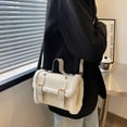 thumbnail image 2 of Bolso pequeño cuadrado Minnieouse de felpa de cordero blanco para mujer, 2 of 6