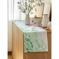 thumbnail image 5 of Table Runner 108 Inches Long for Kitchen Dining, Ombre Green Pink Dresser Scarf Farmhouse, Dining Table Decorations for Wedding/Parties, Summer Coastal Ocean Sea Beach Wave 13 x 108 In, 5 of 8