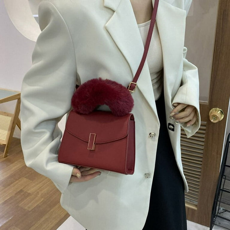 CoCopeaunt Small Luxury Designer Handbag Plush Handle Womens Bag Trend  Fashion Purse Crossbody Bags Female Woman New Handbags 