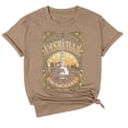 thumbnail image 3 of Graphic Tees for Women Casual Printed Round Neck Short Sleeve T Shirt for Women – Comfortable Daily Wear Breathable Blend Top Easy Care Versatile Everyday Tee Brown XL, 3 of 3