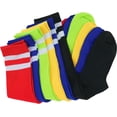 thumbnail image 6 of ToBeInStyle Women's Pack of 6 Knee High Socks - Colored Assortment with 2 White Stripes, 6 of 6