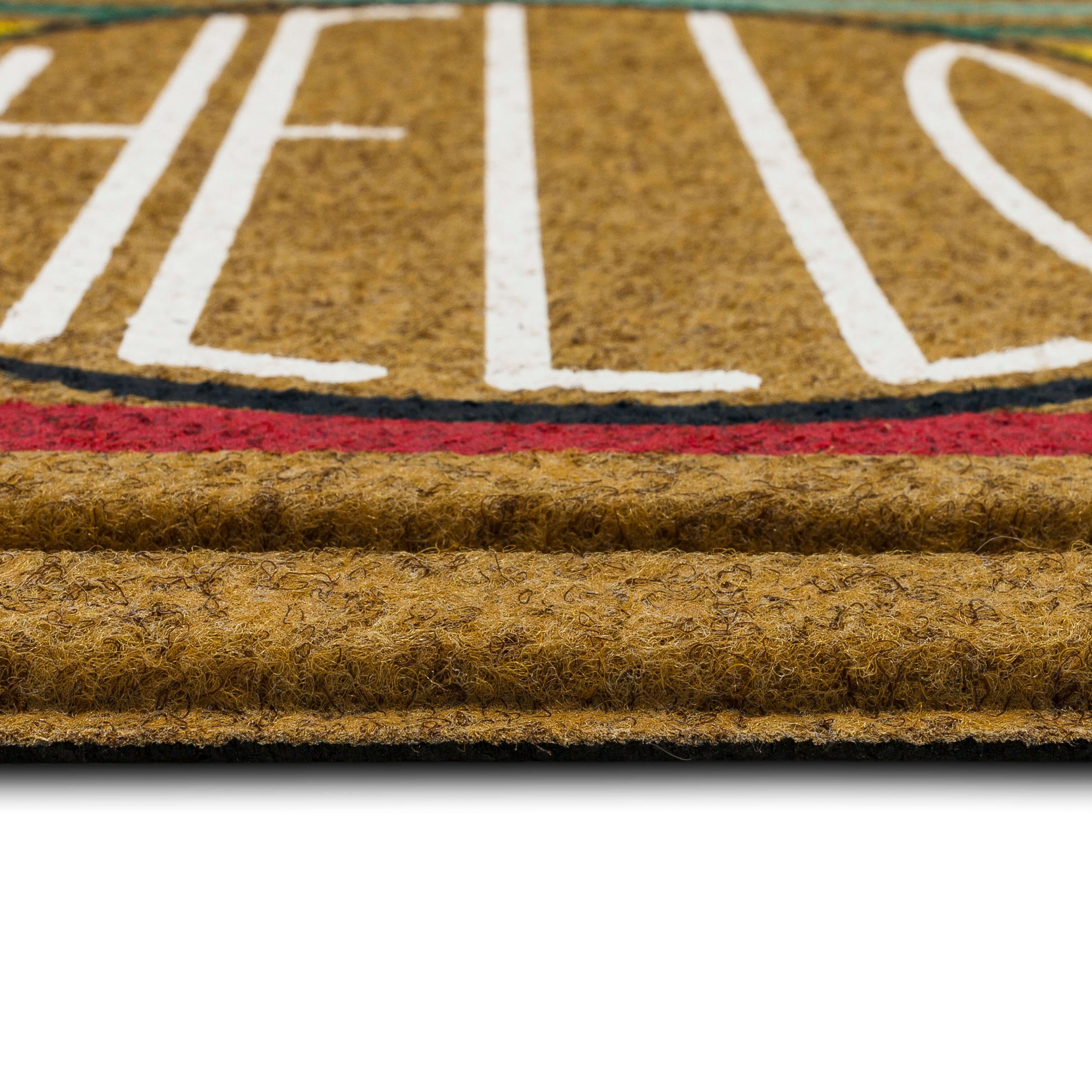 Mohawk Home Heathers Stripe Hello Outdoor Polyester Door Mat, Multi, 1' 6" X 2' 6"