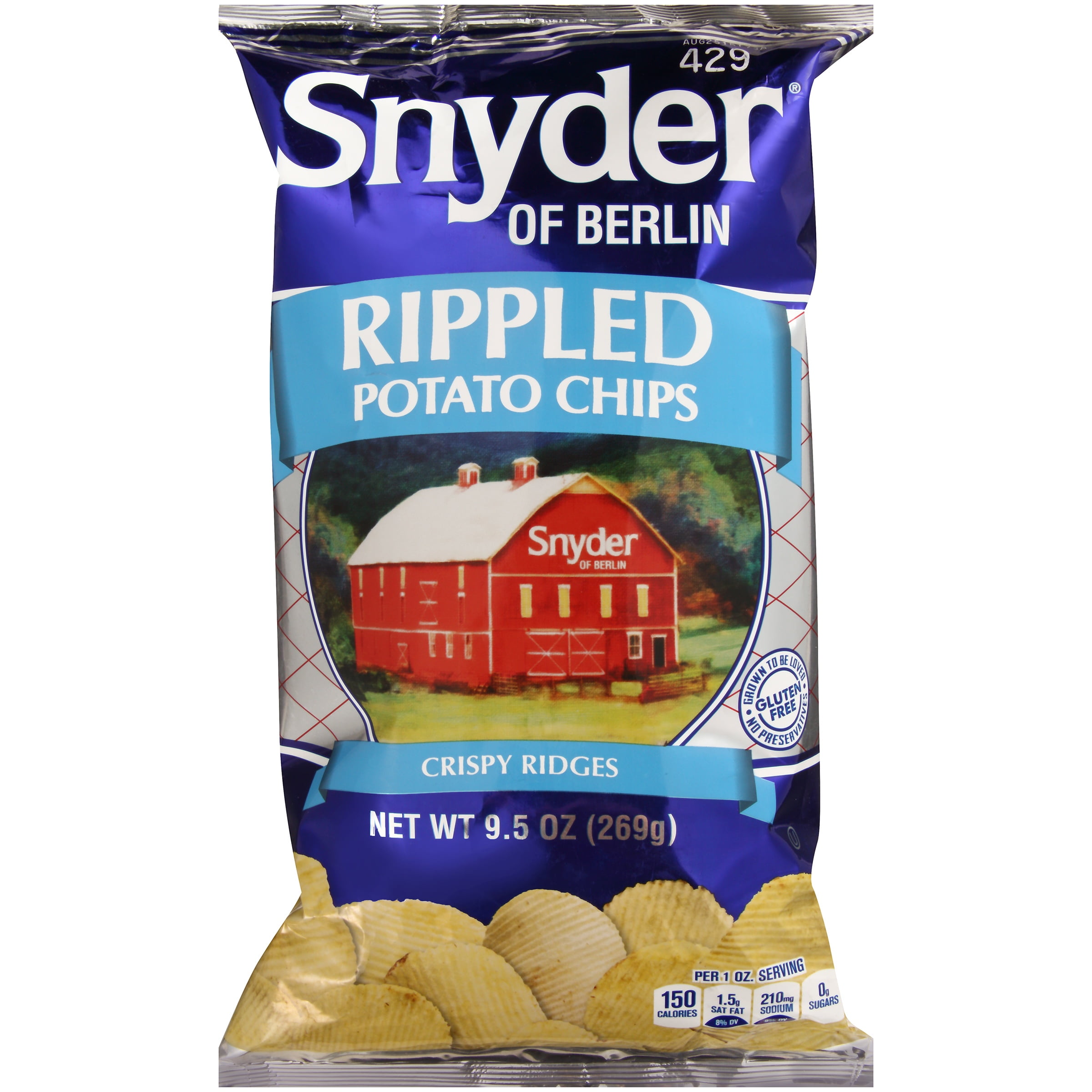 Snyder of Berlin Rippled Potato Chips 9.5 Oz.