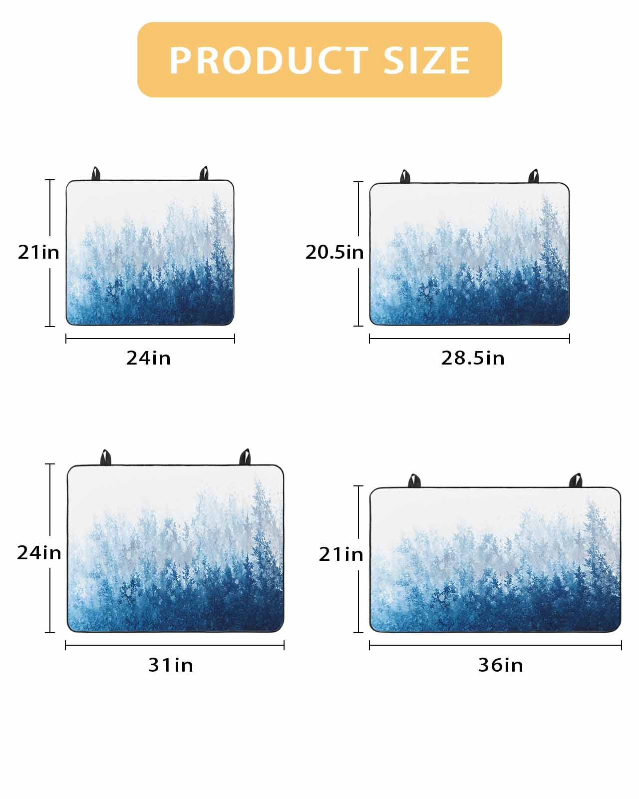 nqOlkjepod Large Induction Cooktop Protector Mat 28.5"x20.5", Blue Botanical Stove Top Covers for Electric Stove, Spring Summer Farmhouse Retro Watercolor Stove Burner Cover Mats Stove Cover