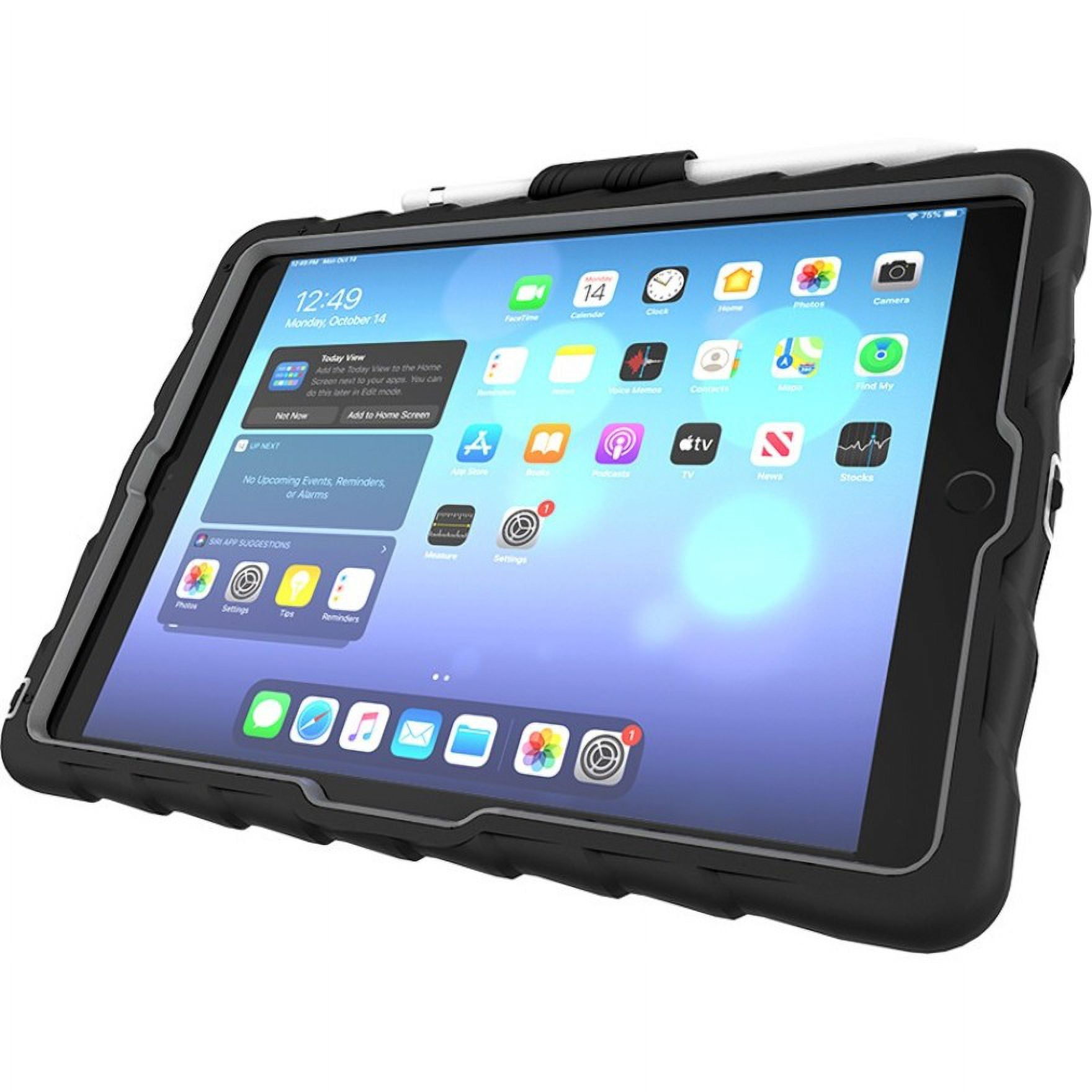 Gumdrop HideAway for iPad 10.2 9G/8G/7G - Black - For Apple iPad (7th Generation), iPad (8th Generation), iPad (9th Generation) Tablet, Apple Pencil - Tread Texture - Black - Shock Absorbing, Dust ...
