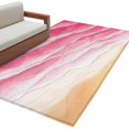 thumbnail image 2 of Ocean Waves Washable Area Rugs 3'x5', Abstract Gradient Orange Pink Waves Beach Low Pile Throw Living Room Rug Non-Slip Sturdy Edge Binding Carpet for Indoor Entryway Bedside Kitchen, 2 of 9
