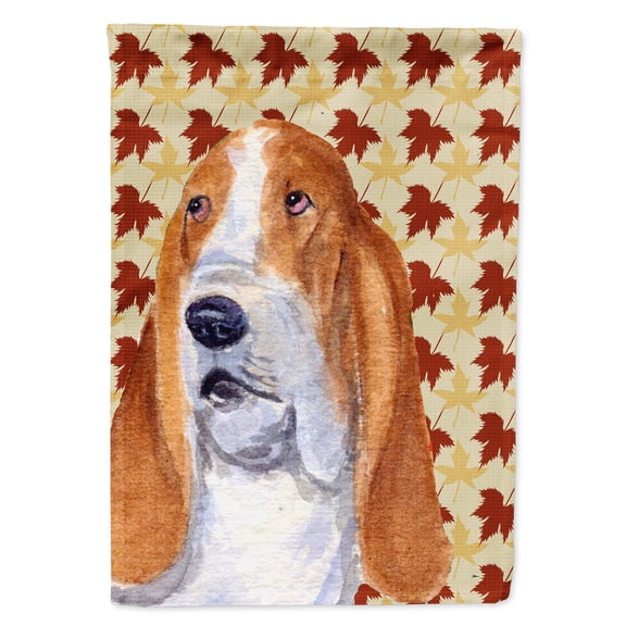 Bulldog English Fall Leaves Portrait Garden Flag