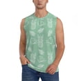 thumbnail image 2 of Goofa Tropical Pineapple Printed Men's Sleeveless T-Shirt - Athletic Gym Workout Tank Top for Men - Moisture-Wicking, UPF 30+ Quick-Dry Muscle Tee-Small, 2 of 8