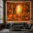 thumbnail image 6 of Wooden Planks Weathered with Structure Resembles Doorway, Cozy Farmhouse for Farmhouse Decor Lovers, Wall Decor, Halloween Gift, Tapestry Wall Hanging for Dorm and Living Room, 6 of 7