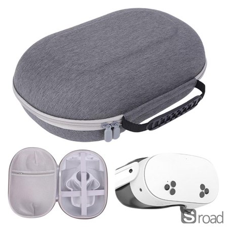 Hard Shell Carrying Case For Meta Quest 3S, Shockproof EVA Travel Storage Bag With Custom Compartments & Mesh Pocket For VR Headset, Controllers, Charger
