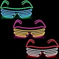 thumbnail image 4 of Gafas LED de neón para fiesta, gafas parpadeantes con cable EL, gafas luminosas brillantes, regalo novedoso, gafas de sol brillantes, suministros de luz brillante, 4 of 4