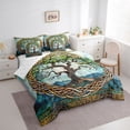 thumbnail image 3 of jejeloiu Bohemian Style Tree 7-Piece Twin Bedding Sets,Vintage Boho Theme Bedding Comforter Set For Adult Reversible, 3 of 8