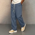 thumbnail image 5 of SOOMLON Chino Pants for Men Big and Tall Drawstring Wide Leg Long Pants Twill Trousers with Pockets Fall Casual Wear, 5 of 6