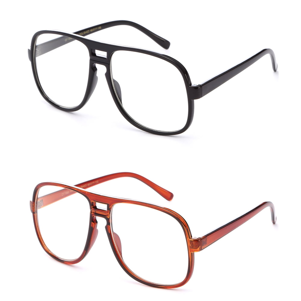 Newbee Fashion® Ig Unisex Slim Frame Lightweight Over Sized Round Clear Lens Fashion Glasses