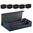 thumbnail image 3 of Premium Deck Box - Soporte para tarjetas con cierre magnético para juegos de cartas coleccionables, tarjetas con mangas, béisbol, fútbol, ​​baloncesto, colección de tarjetas azul oscuro, 3 of 8
