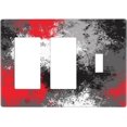 thumbnail image 1 of Sdmnsg-T Red Gray Abstract Print 2 Rocker 1 Toggle Decorative Electrical Receptacle Outlet Plates Covers for Bedroom Kitchen Farm House Decor 6.4x4.5 in, 1 of 5