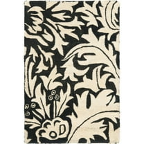 SAFAVIEH Soho Malta Floral Wool Area Rug, Black/Beige, 2' x 3'