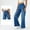 Blue, variant on SNKSDGM Women's Plus Pants for Women Work Casual Womens Dress Pants Stretchy Petite Pull on Wide Leg Jeans for Women High Waisted Stretchy Baggy Trendy Straight Leg Jeans Denim Pants