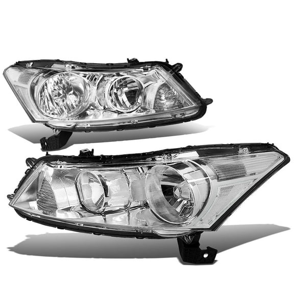 DNA Motoring For 08-12 Honda Accord Sedan JDM Chrome Clear Corner Headlight Lamps Pair