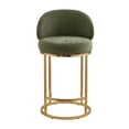 thumbnail image 6 of Spruce & Spring Counter Height Swivel Bar Stool with Arched Back and Metal Base Set of 3, Moss Green, Bronze Frame, 6 of 16