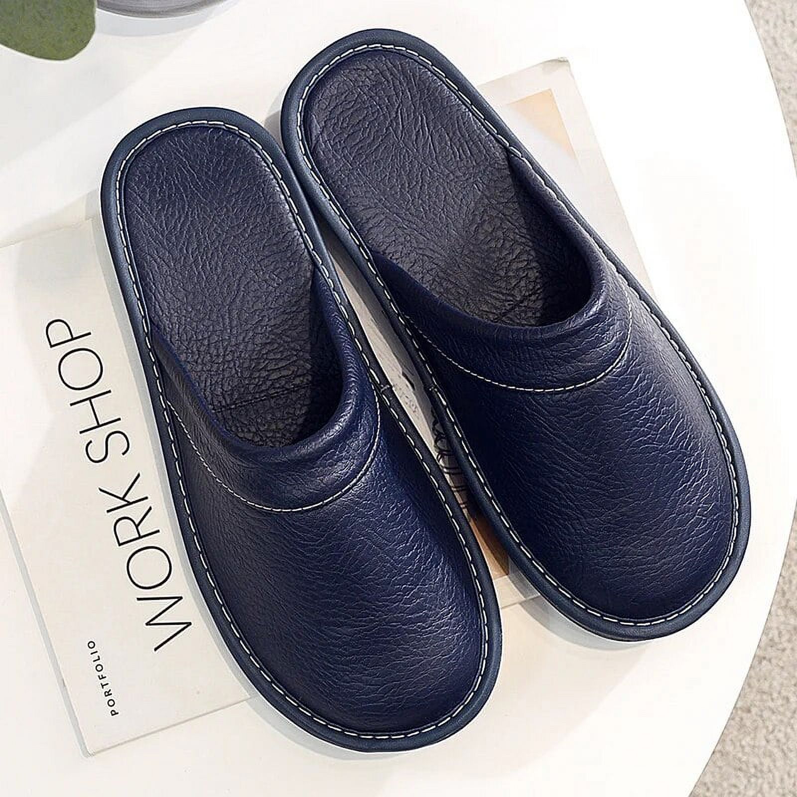 2021 New Arrival Runway Shoes Men Leather Home Slippers Unisex Flat ...