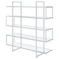 thumbnail image 4 of Elmer 63-inch 5-shelf Bookshelf Clear and Chrome, 4 of 7