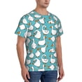 thumbnail image 4 of Yiaed Cartoon Funny Goose Print Mens Short Sleeve Tight Fit T-Shirt, Crewneck Casual Tee-Large, 4 of 5