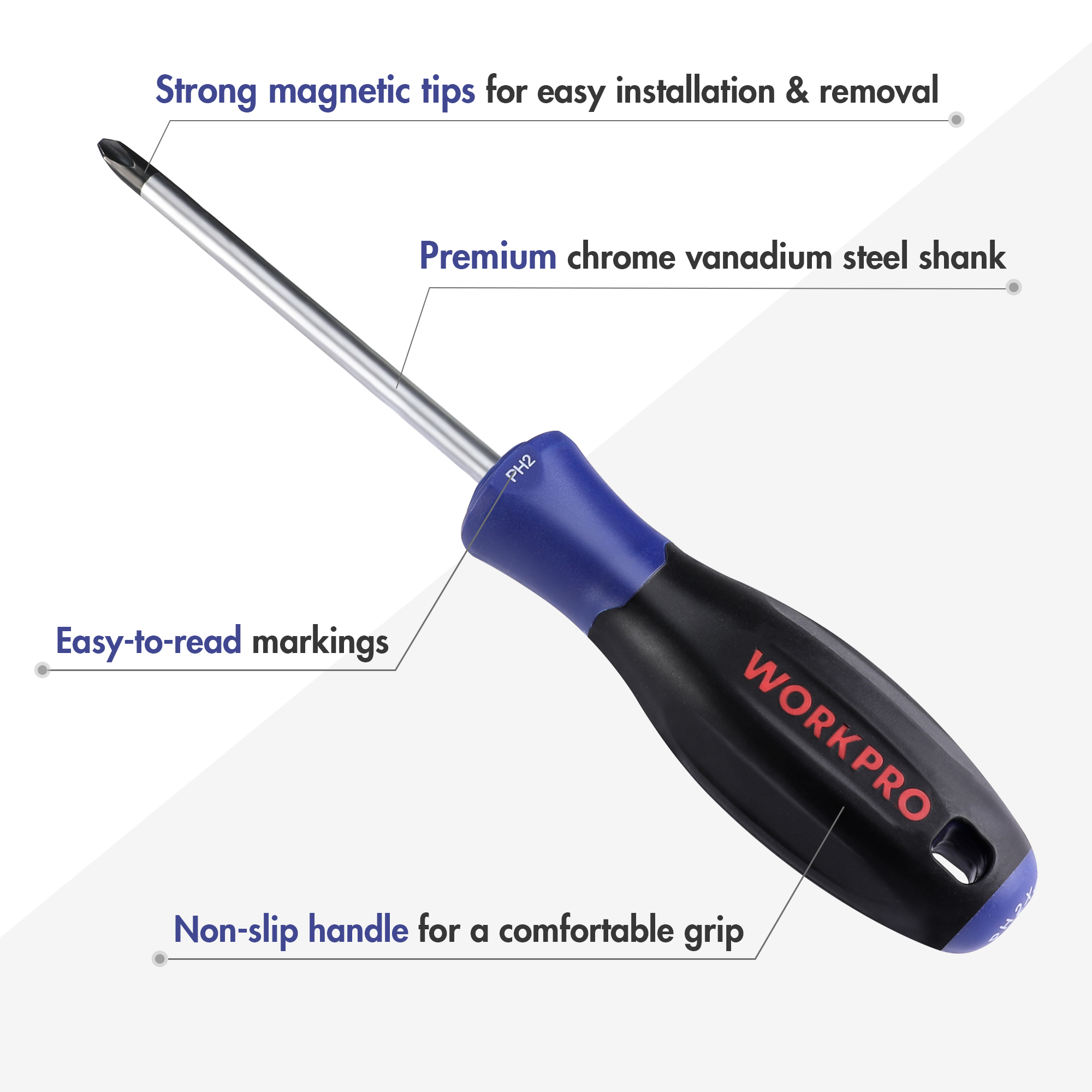 WORKPRO 12-Piece Magnetic Screwdriver Set with Organizer photo 7