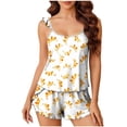 thumbnail image 2 of QINGFSAP Womens Pajama Sets Ruffle Cami Top and Shorts 2 Piece Lounge Set Sleepwear Summer Comfy Cute Pajama for Women, 2 of 6