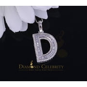 Diamond Celebrity'sWhite Bugutte Initial Alphabet'D' Sterling Silver Pendant 1.52ct Cubic Zirconia