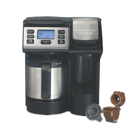Hamilton Beach FlexBrew Trio Coffee Maker with 12 Cup Stainless Steel Thermal Carafe  Removable 56 oz. Water Reservoir  49920