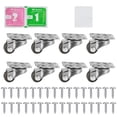thumbnail image 5 of FUYGRCJ 8Pcs Small Caster Wheel Kit 1/2inch Mini Swivel Caster Wheel with Screw and Double Sided Tape Self-Adhesive Small Furniture Rolling Wheel Quiet Swivel Tiny Wheel for Trash Can, 5 of 10
