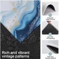 thumbnail image 3 of Blue Marble Gold Wave Pattern Kitchen Rugs Sets Of 3,Kitchen Runner Rugs Non Skid Washable,Decorative Kitchen Floor Mats for Kitchen,Sink,Laundry,17"x30"+ 17"x47" + 17"x59", 3 of 6